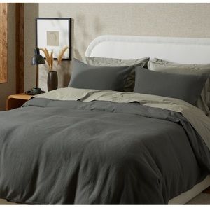 Parachute Organic Textured Duvet Cover Set - Reed